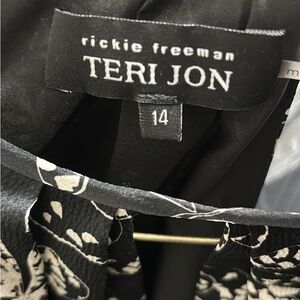 Teri Jon Monochrome Floral Dress